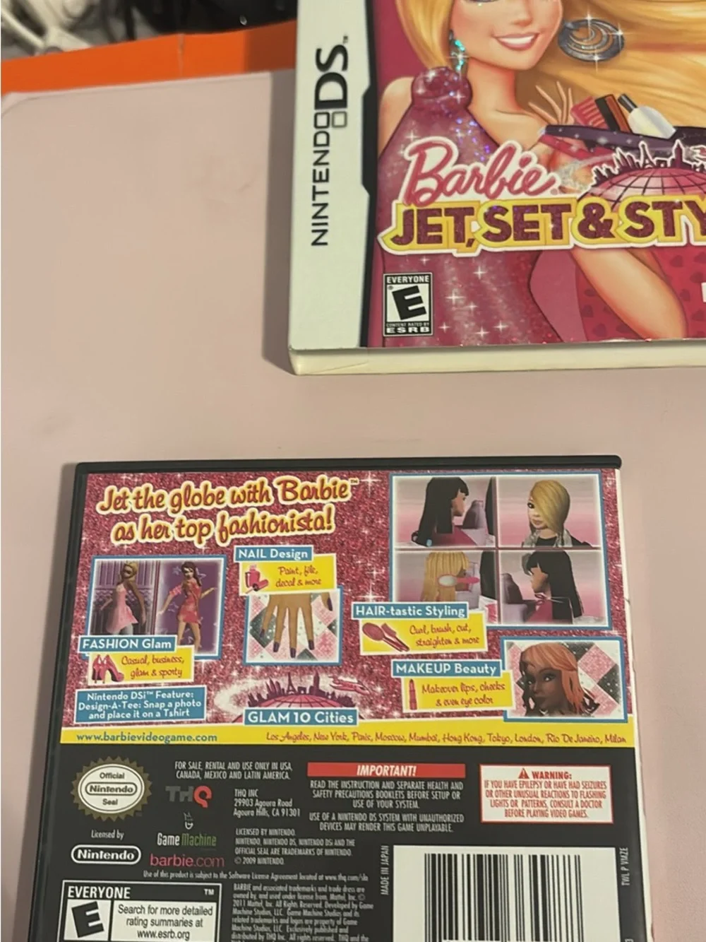 Barbie Jet Set & Style Nintendo DS Game - Pink, Gold